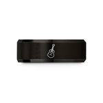personalized presents for men – black & gold tungsten acoustic guitar wedding band