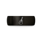 unique presents for him – black & rose gold tungsten acoustic guitar wedding band