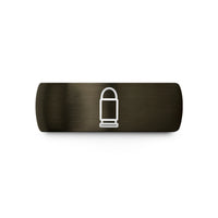 custom rings for men – gunmetal & blue tungsten cartridge wedding band
