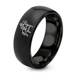 Gifts for Him Personalized – black tungsten jumping fence ring