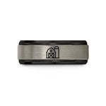 unique presents for men – black & grey tungsten barn silo wedding band