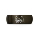 custom men's tungsten band – gunmetal & black tungsten pit stop crew wedding band