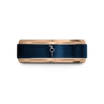 best wedding presents him – blue & rose gold tungsten cherry skewer wedding band