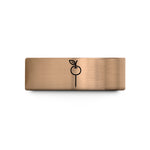 engraved wedding rings him – rose gold & blue tungsten cherry skewer wedding band