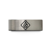 stylish wedding ring men – blue & grey tungsten flammable hazard wedding band