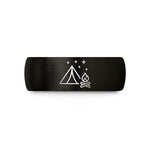 tungsten wedding bands women – black & gold tungsten tent campfire wedding band