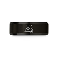 tungsten wedding bands women – black tungsten tent campfire wedding band
