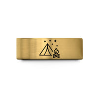 tungsten wedding bands women – gold tungsten tent campfire wedding band