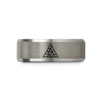 unique wedding presents ideas – gray tungsten triangle mosaic wedding band