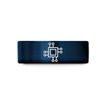matching wedding bands – blue tungsten circuit trace wedding band