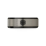 matching wedding band set – black & gray tungsten dara knot wedding band