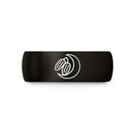 couples wedding bands – black & gold tungsten dates crescent wedding band