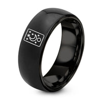 Gifts for His And Her – black tungsten tarot card back ring