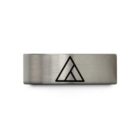 unisex tungsten bands – black & grey tungsten triangle wedding band