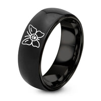 Gifts for Husband And Wife – black tungsten butterfly paw circle ring