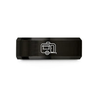his and hers wedding bands – black tungsten food trailer wedding band
