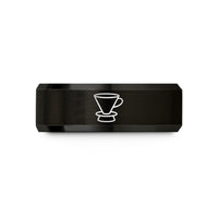 matching rings for couples – black tungsten pour over dripper wedding band