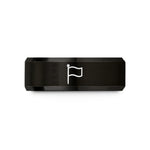 unique presents for husband – black tungsten black flag wedding band