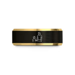 personalized presents for men – black & gold tungsten father son wedding band