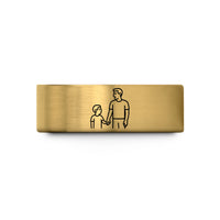 engraved rings for men – gold tungsten father son wedding band