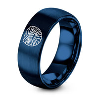 Gifts for Husband Anniversary – blue tungsten prismatic spring ring