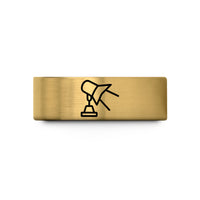 anniversary present for him – gold tungsten spotlight beam wedding band