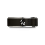tungsten rings for men – black & silver tungsten 3d deer target wedding band