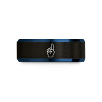 best presents for guys – black & blue tungsten foam hand wedding band