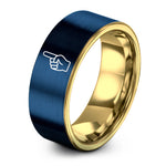 best presents for guys – gold & blue tungsten foam hand ring