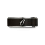 unique presents for him – black & gray tungsten reverse headstock wedding band