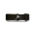 men's rings present idea – black & silver tungsten shedding brush wedding band