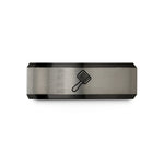 men's rings present idea – black & silver tungsten shedding brush wedding band