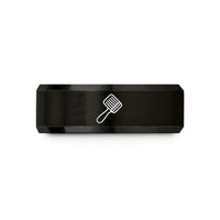 personalized presents for men – black tungsten shedding brush wedding band