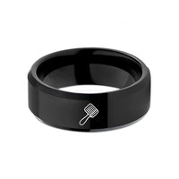 best presents for husband – black tungsten shedding brush wedding band