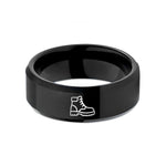 tungsten rings for men – black tungsten work boots wedding band