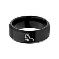 tungsten rings for men – black tungsten work boots wedding band