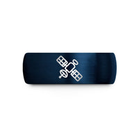 unique presents for him – blue tungsten satellite wedding band