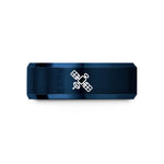 unique presents for him – blue tungsten satellite wedding band