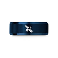unique presents for him – blue tungsten satellite wedding band