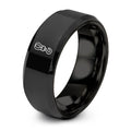 Tow Strap – Tungsten Wedding Band, 8 mm, Black Comfort-Fit Unisex