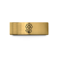 birthday band for husband – gold tungsten april daisy wedding band