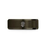 unique presents for him – gunmetal & rose gold tungsten april daisy wedding band