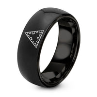 Gifts for Men Birthday Husband – black tungsten koch curve ring