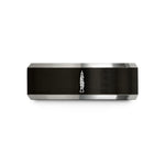 birthday present ideas him – black & silver tungsten oboe wedding band
