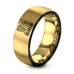 Gifts for Men Birthday Husband – black & gold tungsten turbo manifold ring