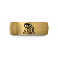best husband birthday present – black & gold tungsten turbo manifold wedding band