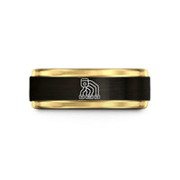 cool presents for him – black & gold tungsten turbo manifold wedding band