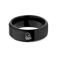 tungsten rings for him – black tungsten octopus wedding band
