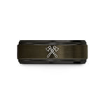cool birthday presents him – gunmetal & black tungsten crossed axes wedding band
