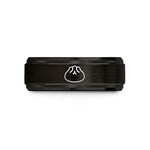 cool presents for dudes – black & rose gold tungsten dumpling wedding band